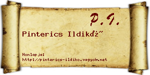 Pinterics Ildikó névjegykártya