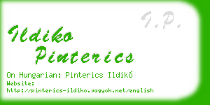 ildiko pinterics business card