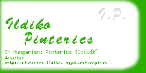 ildiko pinterics business card